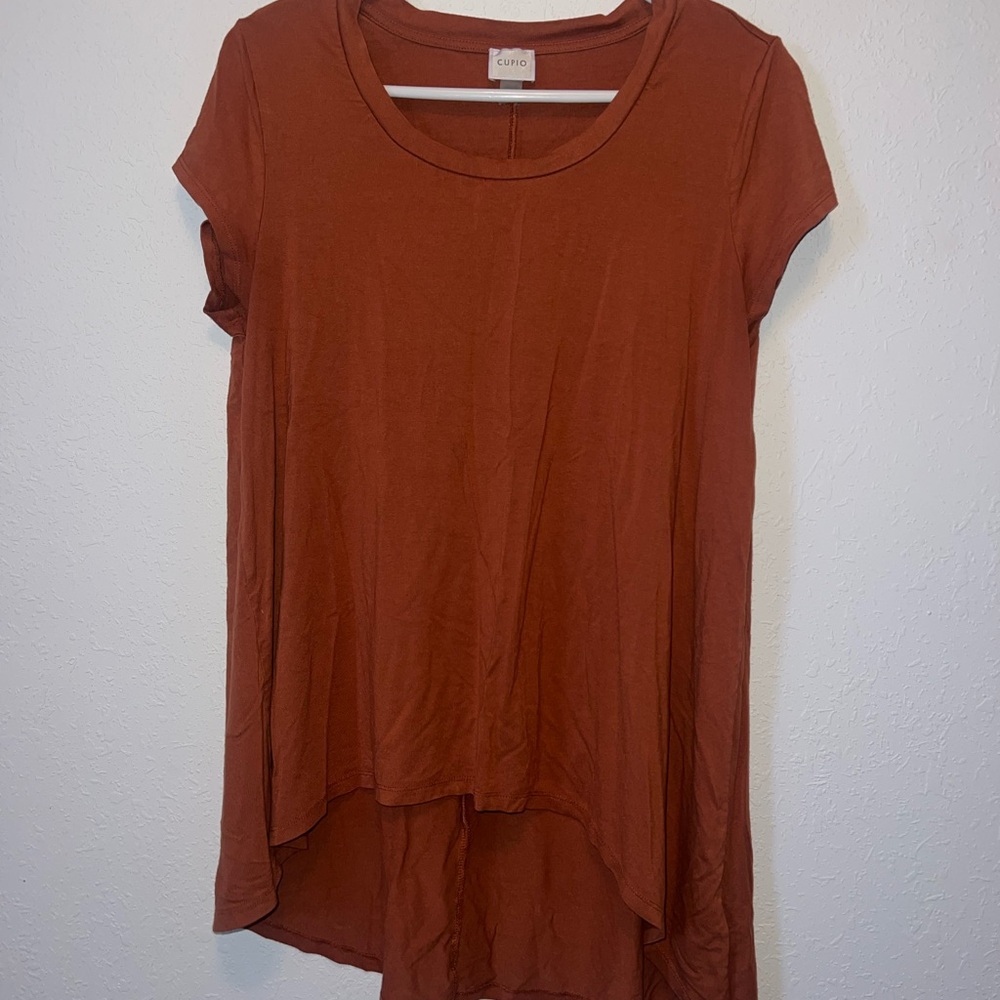 Women's Rust Top High Low Hem